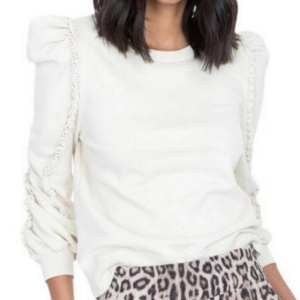 Generation Love Cleo Ruffle Sweatshirt Cream L - Picture 9 of 9